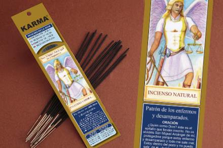 INCIENSO SAN MIGUEL ARCANGEL (INC. NATURAL) PATRÓN DE LOS ENFERMOS Y DESAMPARADOS KARMA 16 VARILLAS 26 G.