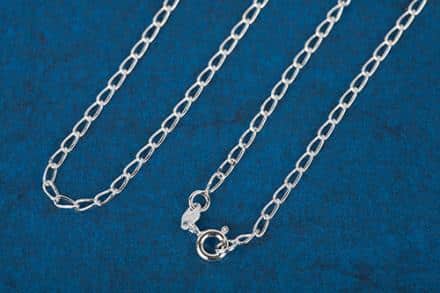 CADENA PLATA FIGARO 0,60-60 CM.